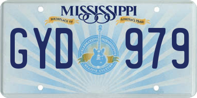 MS license plate GYD979