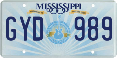 MS license plate GYD989