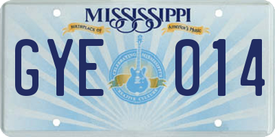 MS license plate GYE014