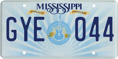 MS license plate GYE044