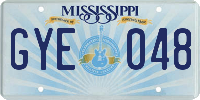 MS license plate GYE048
