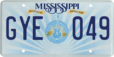 MS license plate GYE049