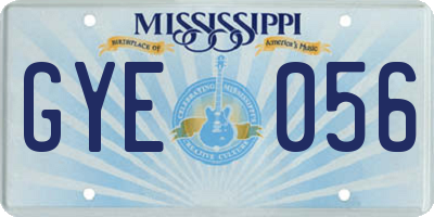 MS license plate GYE056