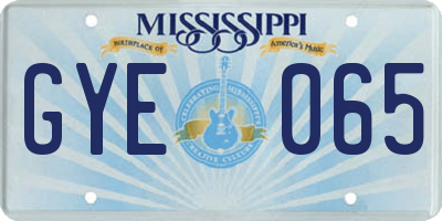 MS license plate GYE065