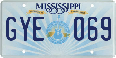 MS license plate GYE069