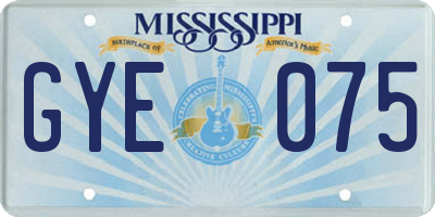 MS license plate GYE075
