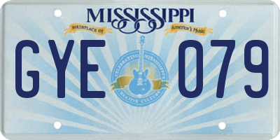 MS license plate GYE079