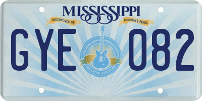 MS license plate GYE082