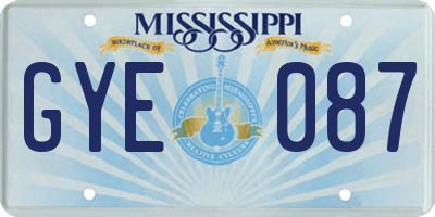 MS license plate GYE087