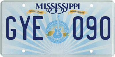 MS license plate GYE090