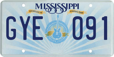 MS license plate GYE091