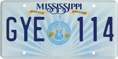 MS license plate GYE114