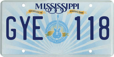 MS license plate GYE118