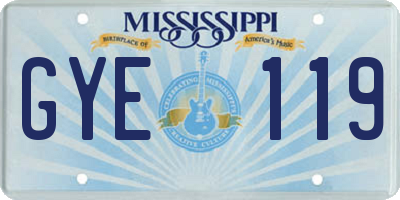 MS license plate GYE119