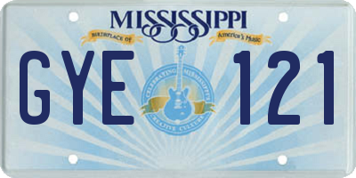 MS license plate GYE121