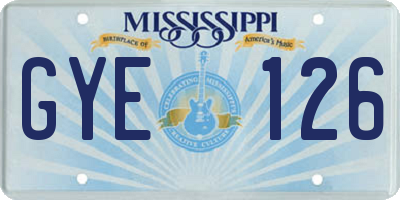 MS license plate GYE126