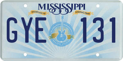 MS license plate GYE131