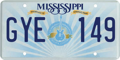 MS license plate GYE149