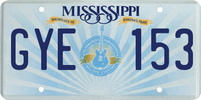 MS license plate GYE153