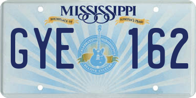 MS license plate GYE162