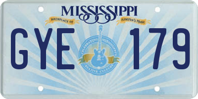MS license plate GYE179