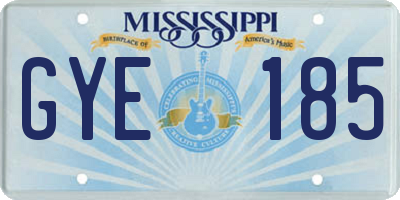 MS license plate GYE185