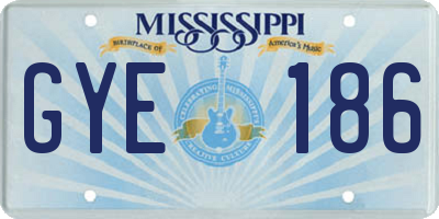 MS license plate GYE186