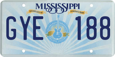 MS license plate GYE188