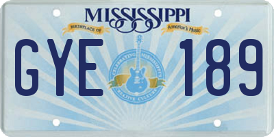 MS license plate GYE189