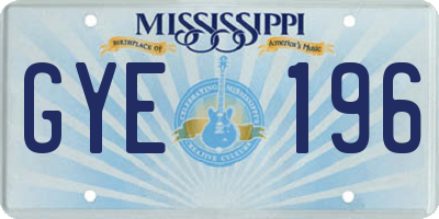 MS license plate GYE196