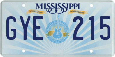 MS license plate GYE215