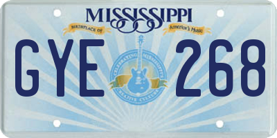 MS license plate GYE268