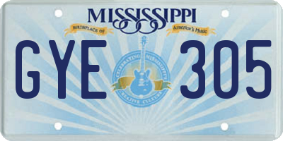 MS license plate GYE305