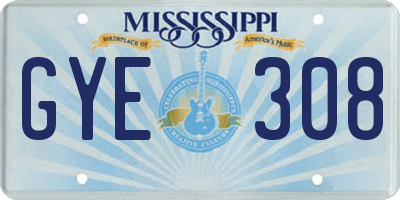 MS license plate GYE308