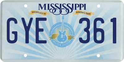 MS license plate GYE361
