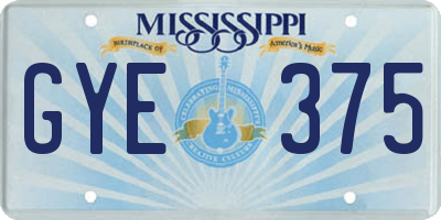 MS license plate GYE375