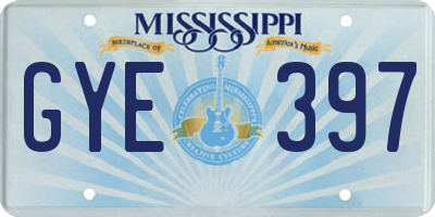 MS license plate GYE397