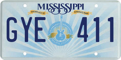 MS license plate GYE411
