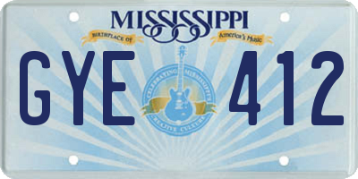 MS license plate GYE412