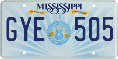 MS license plate GYE505