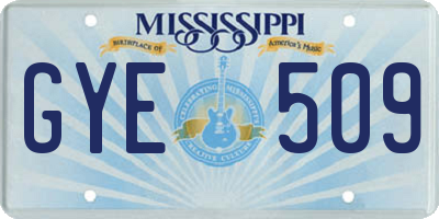 MS license plate GYE509