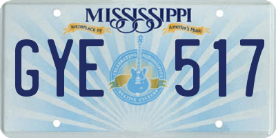MS license plate GYE517