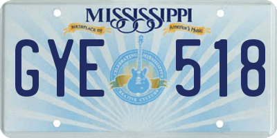MS license plate GYE518