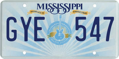 MS license plate GYE547
