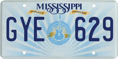 MS license plate GYE629