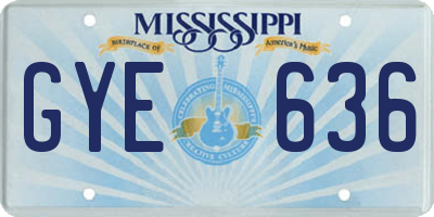 MS license plate GYE636