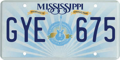 MS license plate GYE675