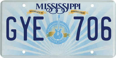 MS license plate GYE706