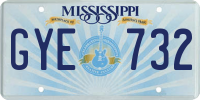 MS license plate GYE732