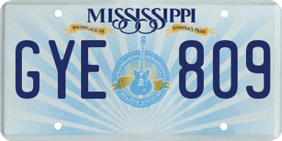 MS license plate GYE809